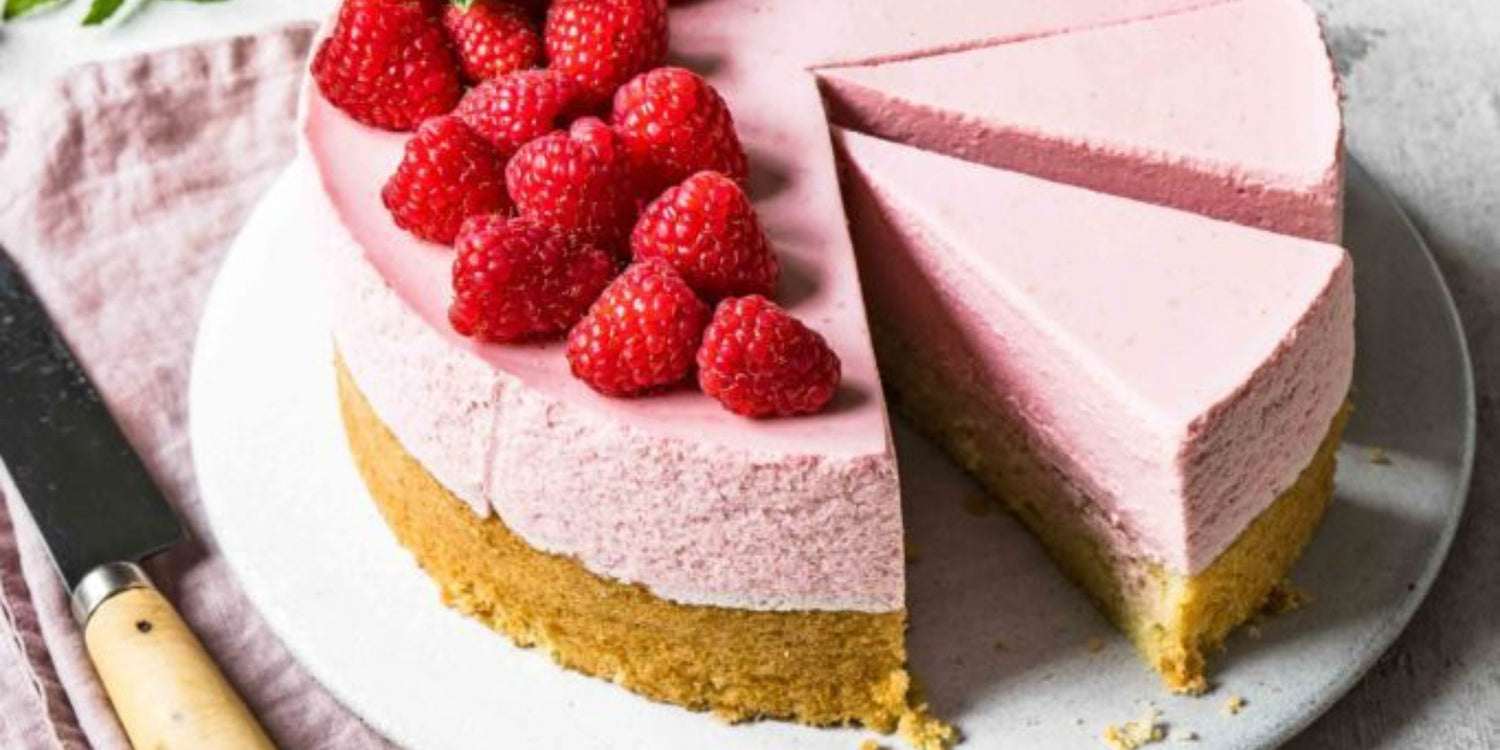 Gesunder Himbeer Biskuit Kuchen