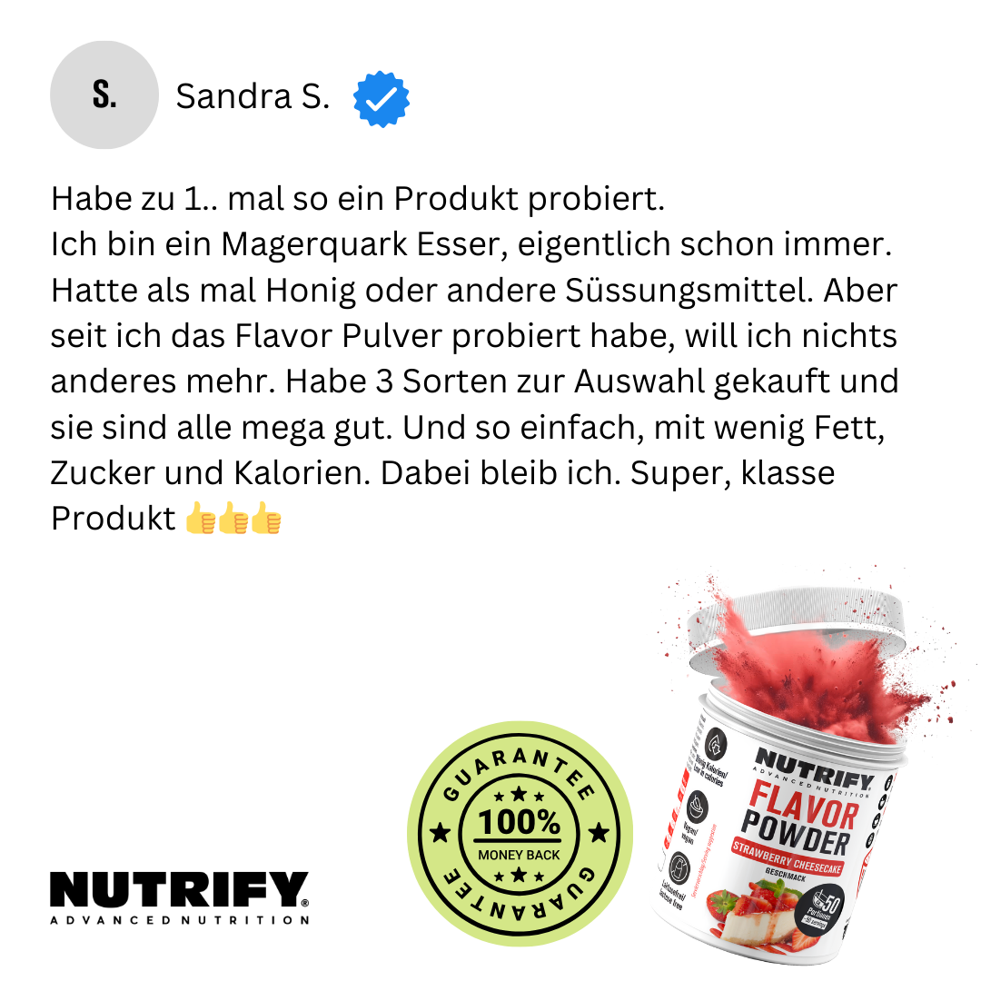 NUTRIFY Flavor Powder Kunden Reviews