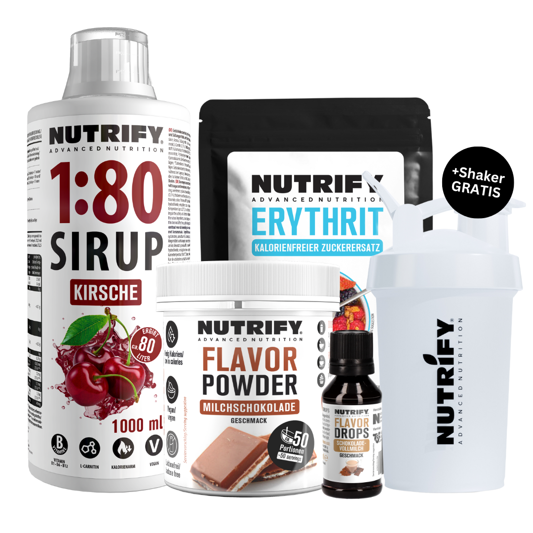 Abnehm Set NUTRIFY Sirup Flavor Powder Erythrit