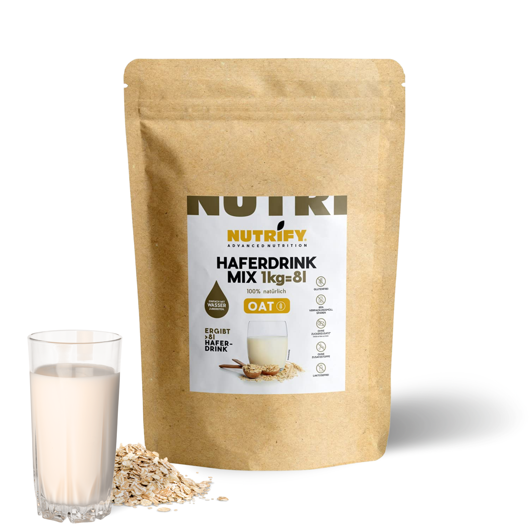 NUTRIFY Haferdrink Pulver 1kg für 8 Liter