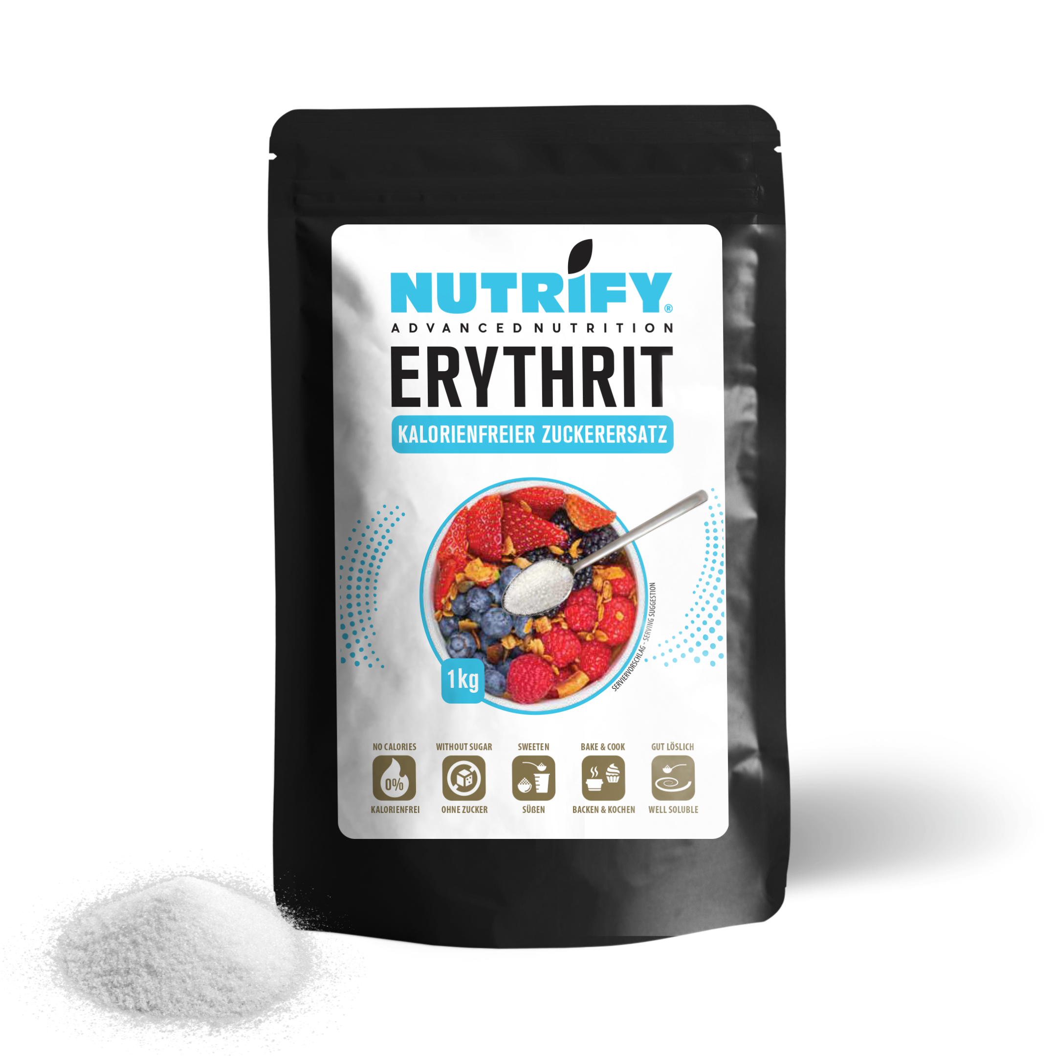 NUTRIFY Erythrit 1kg Zuckerersatz