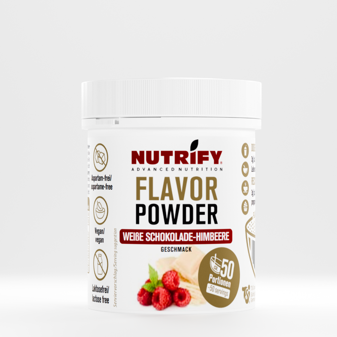 NUTRIFY Flavor Powder weiße Schokolade Himbeere
