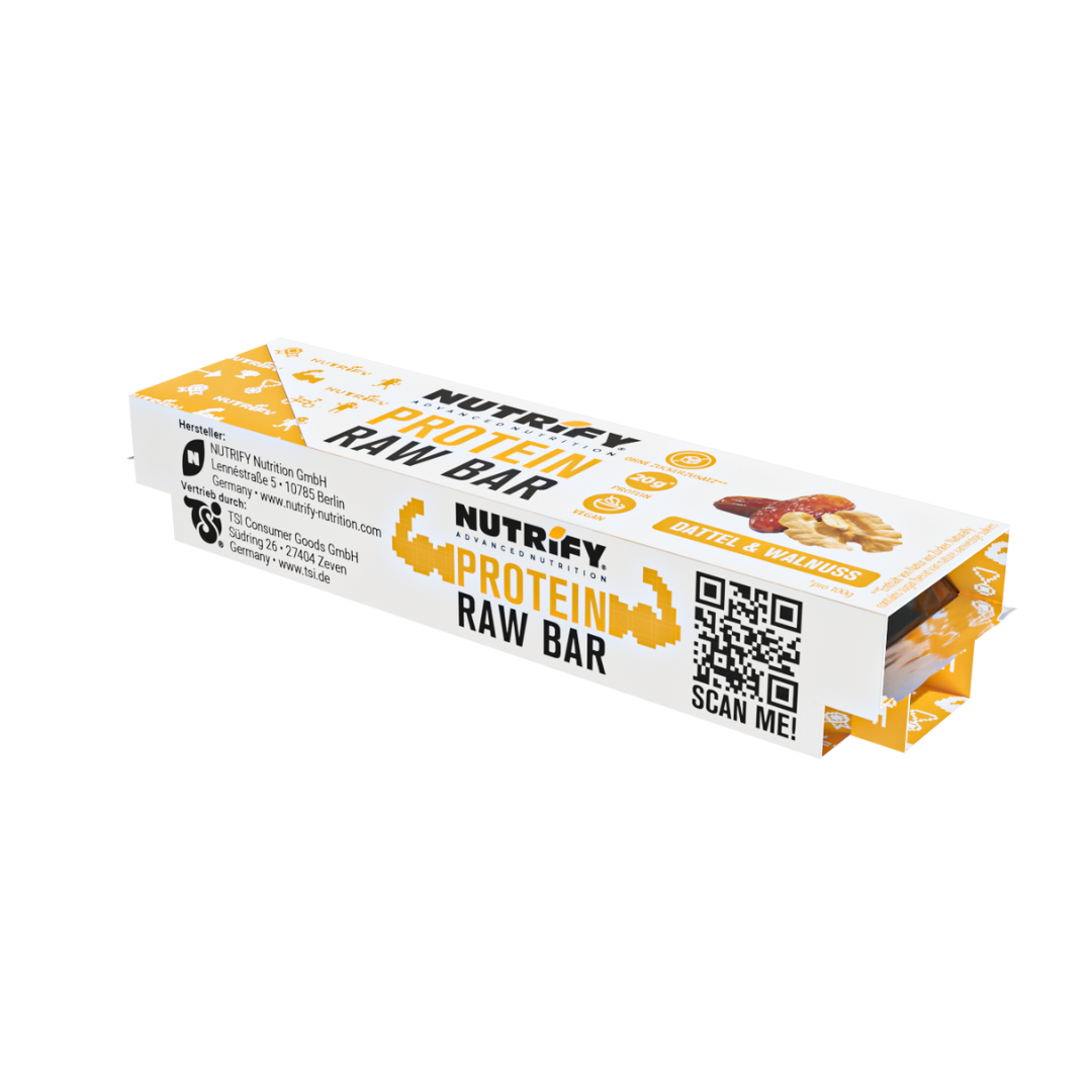 NUTRIFY Protein Raw Bars Dattel Walnuss Proteinriegel