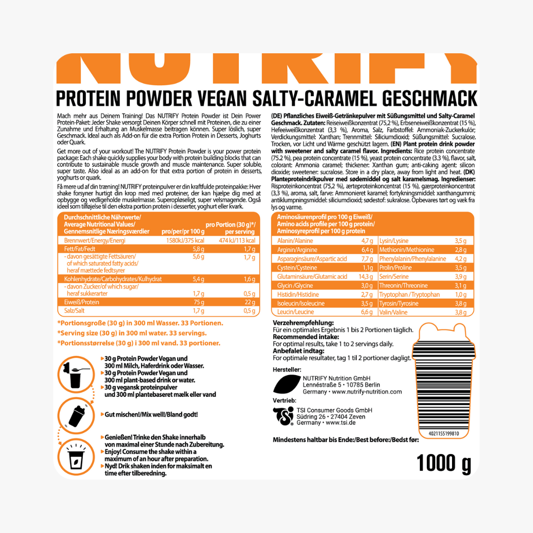 NUTRIFY Vegan Protein Salty Caramel