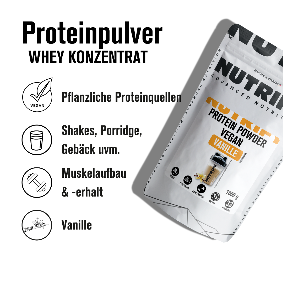 NUTRIFY Vegan Proteinpulver Vanille 1 kg