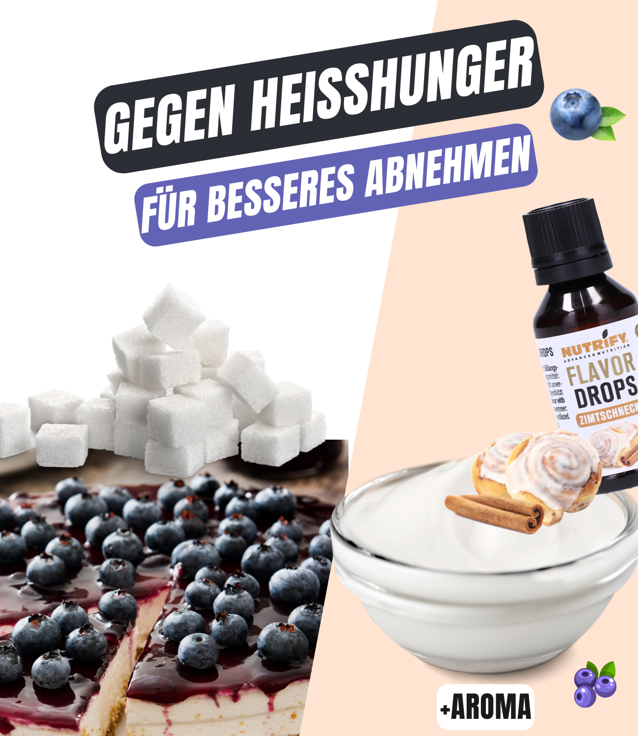NUTRIFY Flavor Drops Ziele erreichen gegen Heisshunger für besseres Abnehmen