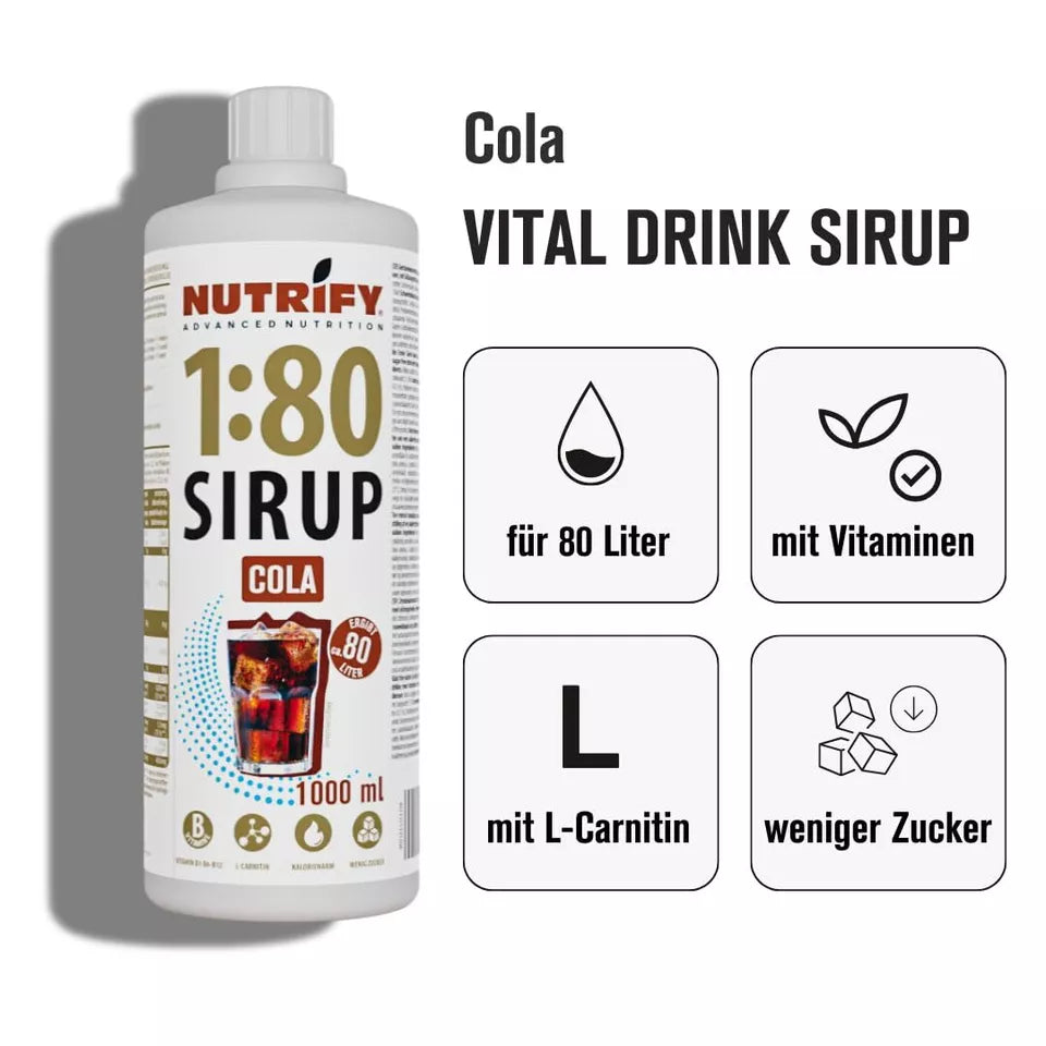 NUTRIFY Vital Drink Sirup 1:80 Cola 1L - 12er VPE