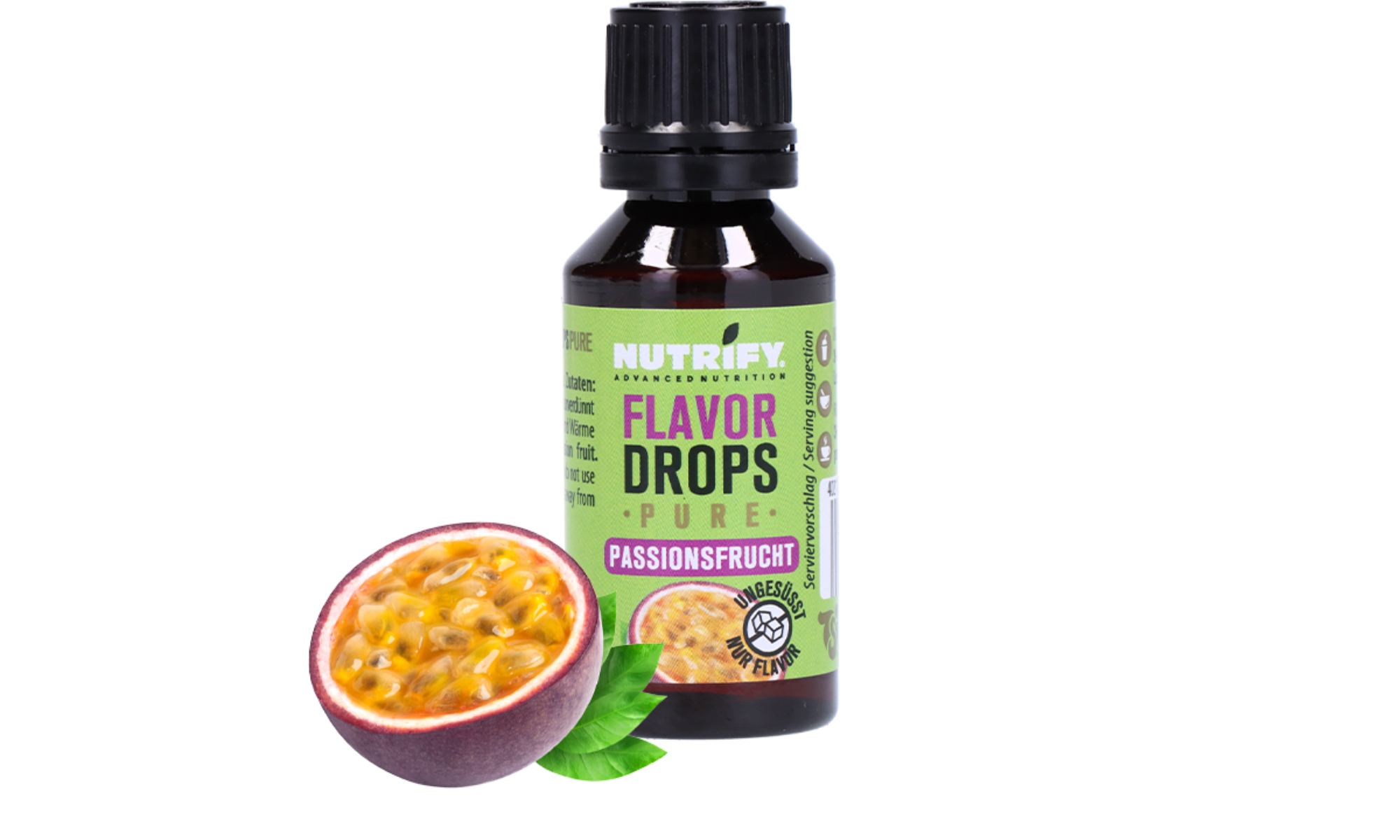 NUTRIFY Flavor Drops Pure Passionsfrucht 30 ml ohne Zuckerersatz
