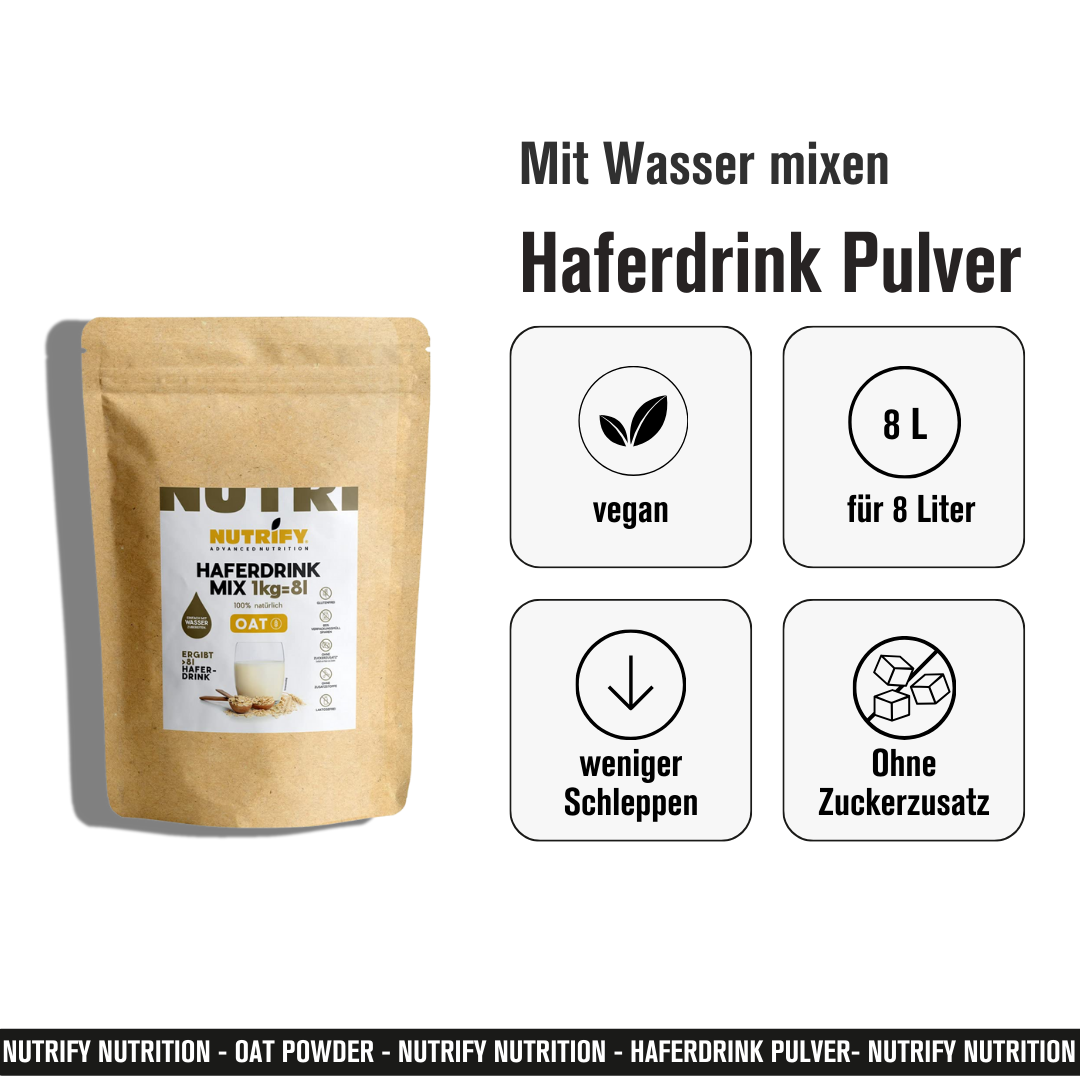 NUTRIFY Haferdrink Pulver 1kg für 8 Liter