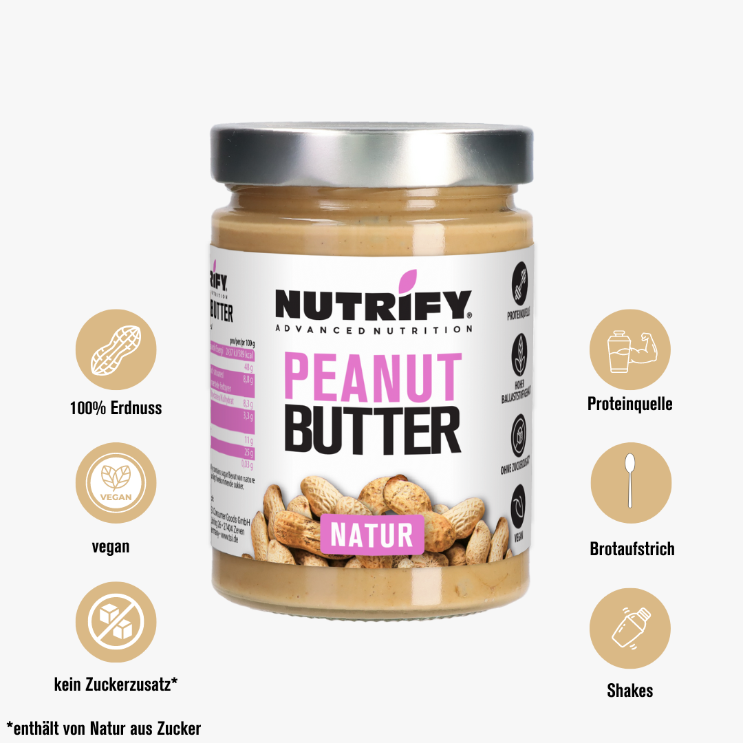 NUTRIFY Erdnussmus 500g kaufen -Nussmus Peanut Butter online bestellen