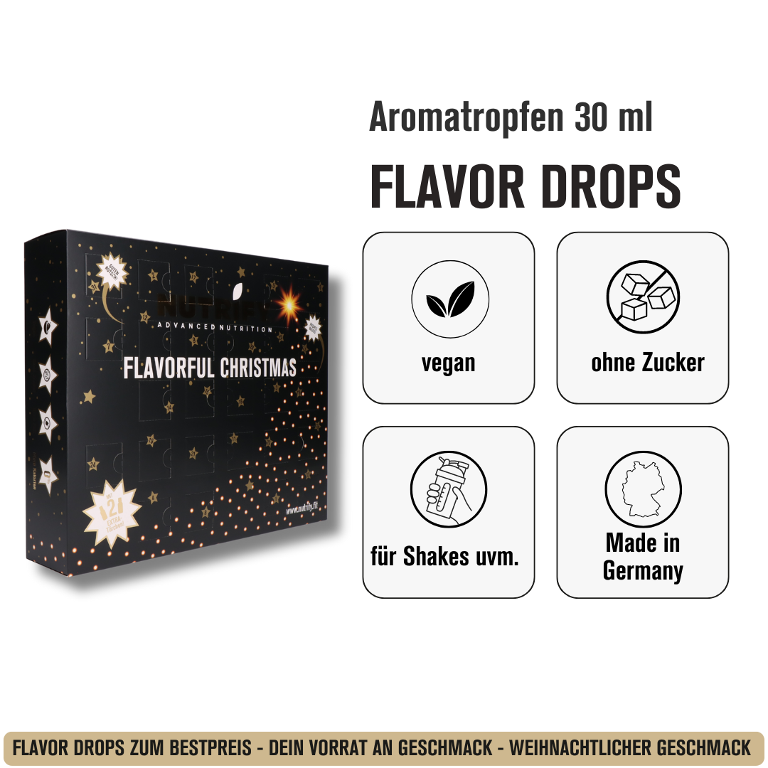 NUTRIFY Flavor Drops Adventskalender 2024 Vorteile Aromatropfen