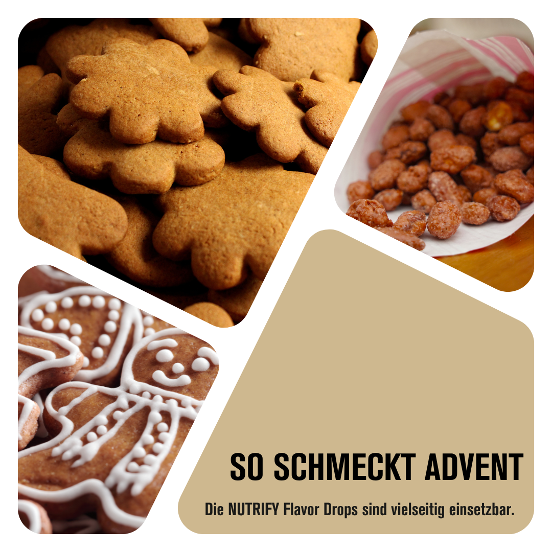 NUTRIFY Flavor Drops Adventskalender 2024 Lebkuchen, gebrannte Mandeln Winterzeit