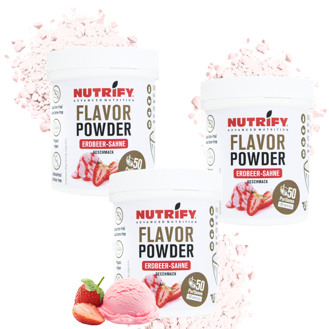 NUTRIFY Flavour Powder Geschmackspulver Erdbeer Sahne Set