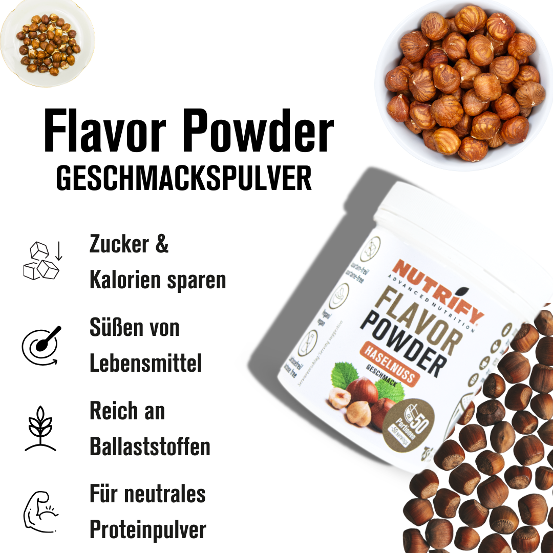 NUTRIFY Flavour Powder Haselnuss Geschmackspulver Set Bundle