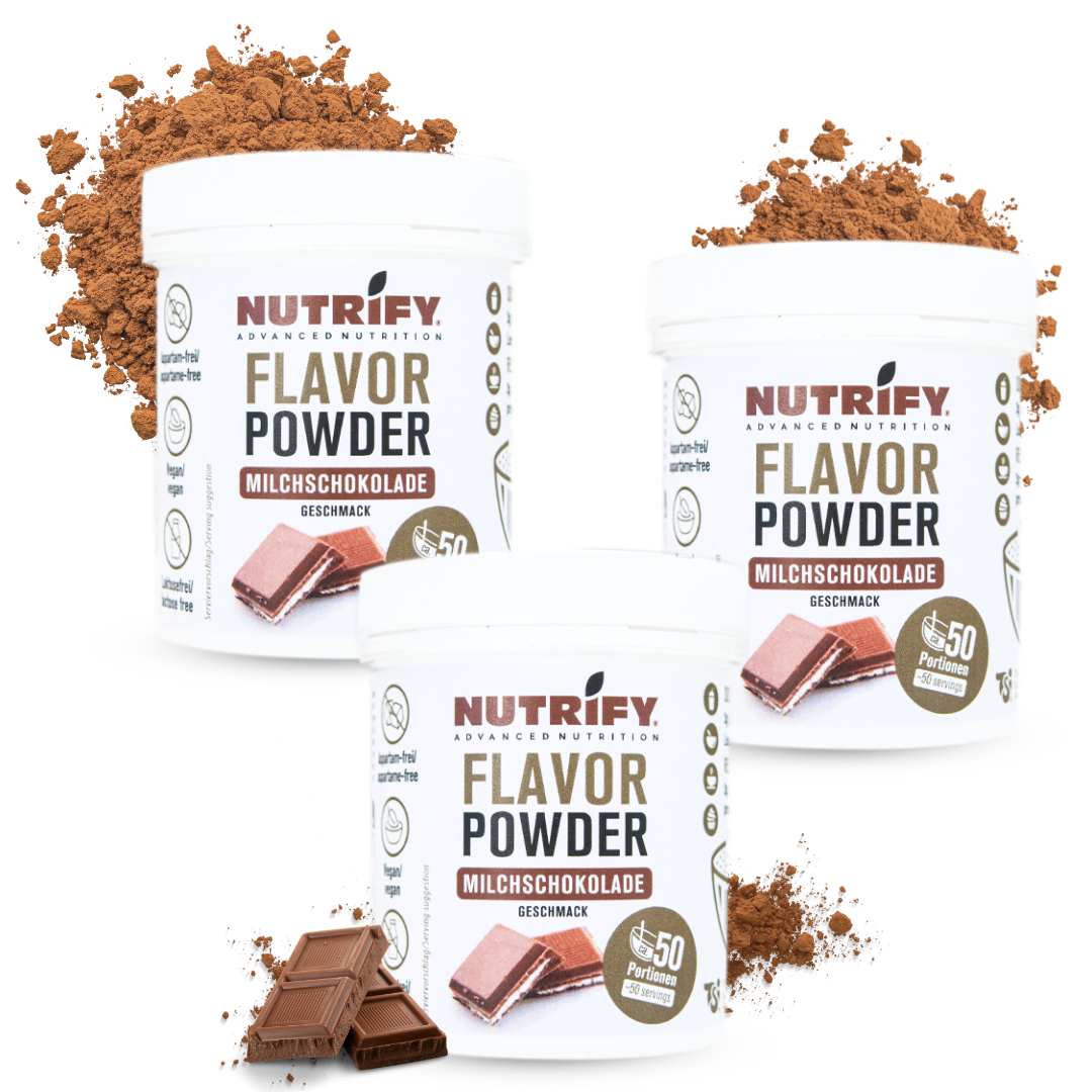 NUTRIFY Flavour Powder Milchschokolade Geschmackspulver Set Bundle