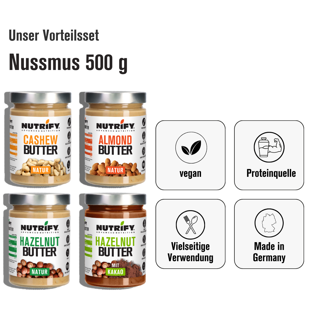 NUTRIFY Nussmus 4x 500 g Set Bundle