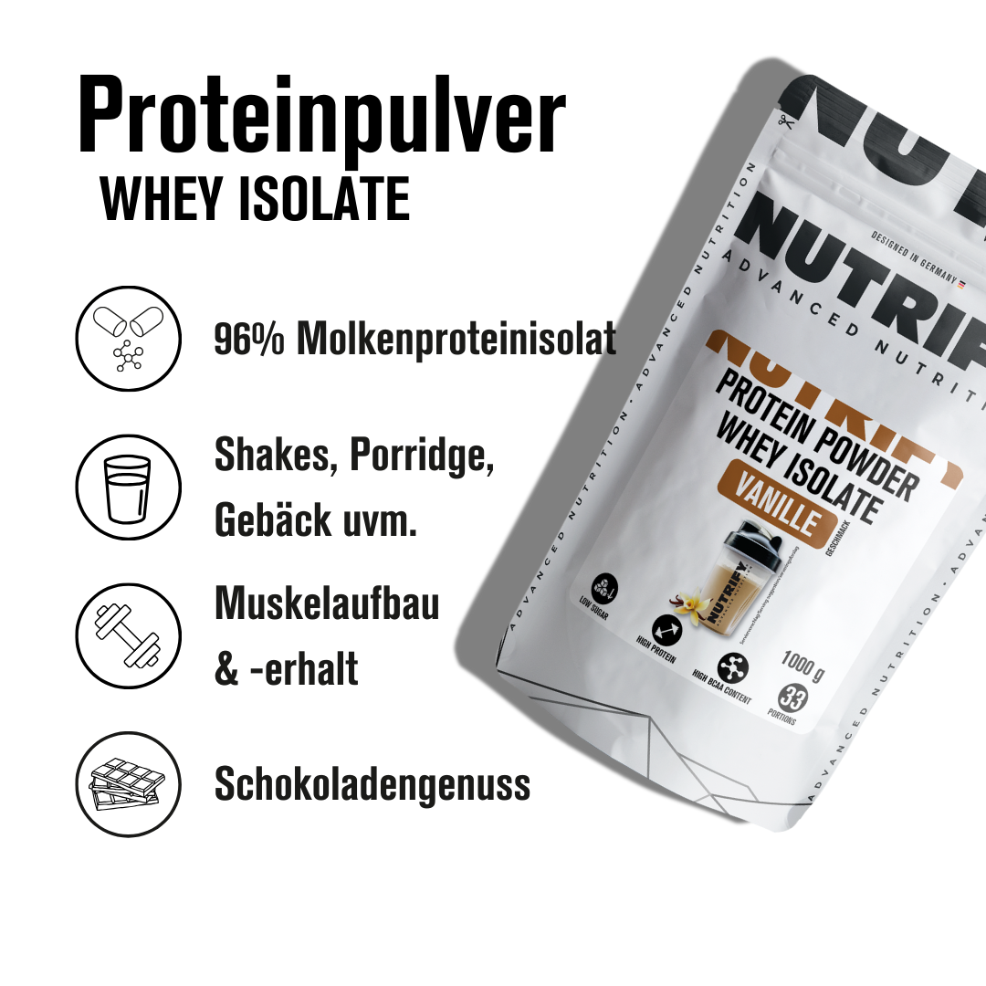 NUTRIFY Protein Powder Proteinpulver Isolat Vanille Set
