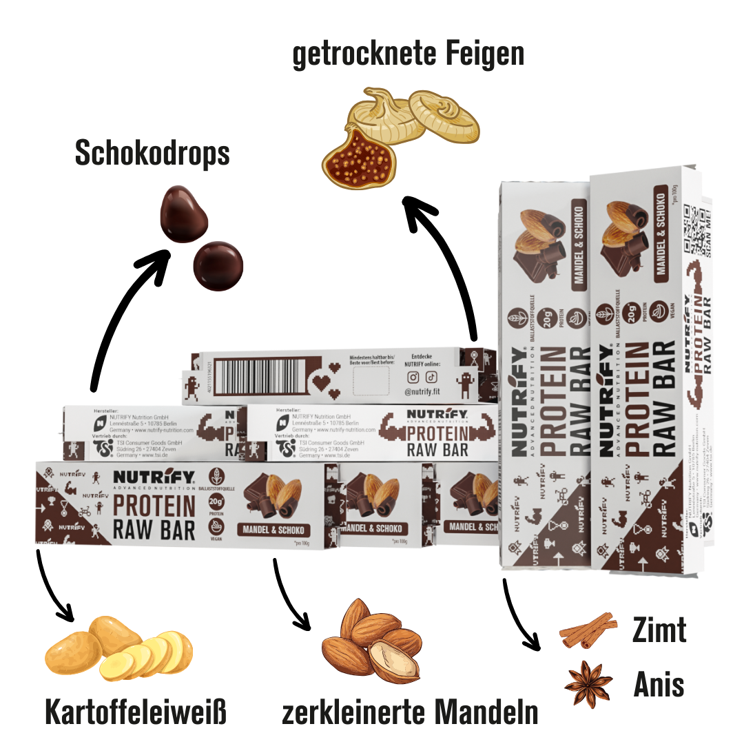 NUTRIFY Protein Raw Bar Schoko Mandel