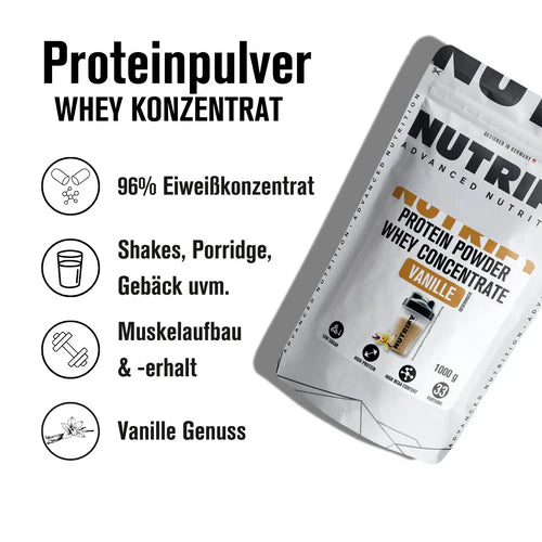 Whey Proteinpulver Konzentrat Vanille 10 x 1kg