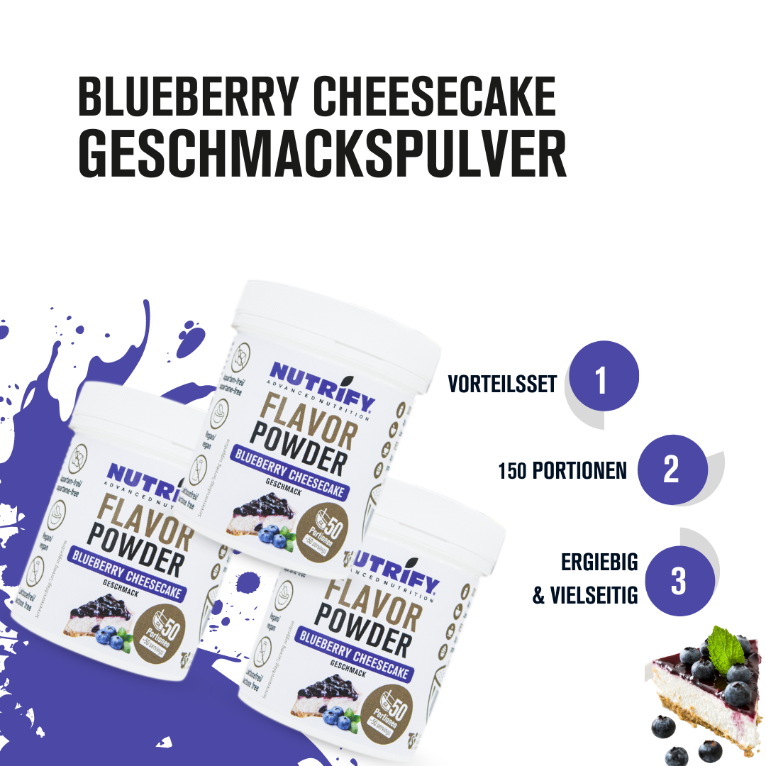 NUTRIFY Flavor Powder Blueberry Cheesecake Vorteile