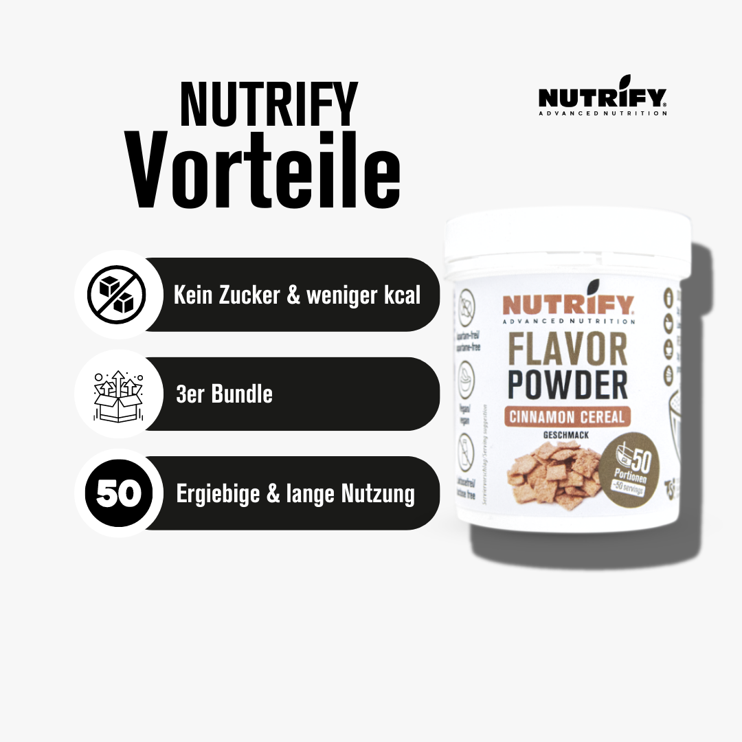 NUTRIFY Flavor Powder Bundle Cinnamon Cereal Vorteile