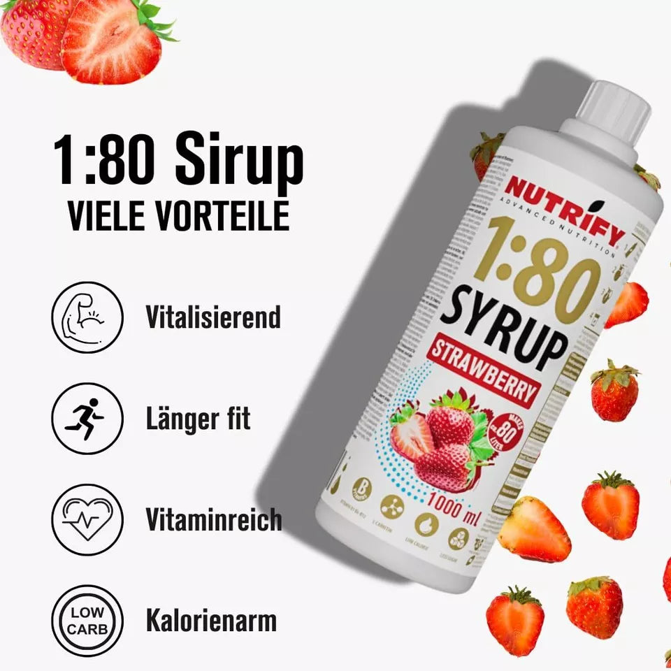 NUTRIFY Vital Drink Sirup1:80 Erdbeere 1L - 3er VPE