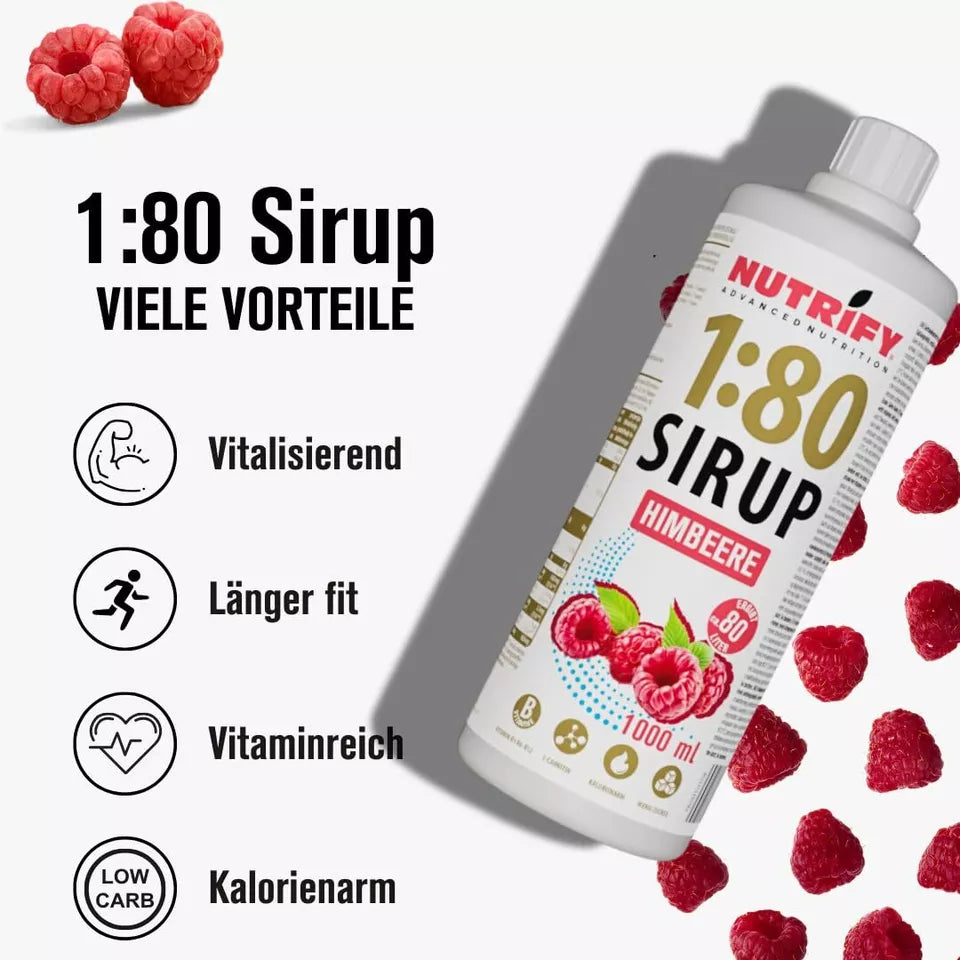 NUTRIFY Vital Drink Sirup 1:80 Himbeere 1L - 12er VPE