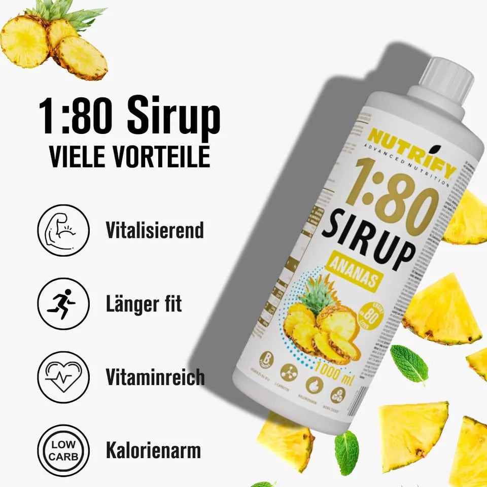 NUTRIFY Vital Drink Sirup 1:80 Ananas 1L - 12er VPE